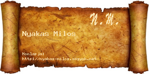 Nyakas Milos névjegykártya